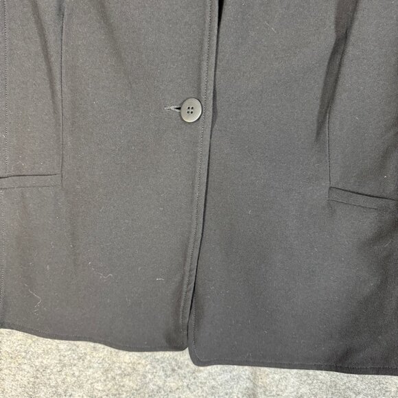 Eileen Fisher Black Blazer Jacket  Viscose Blend Workwear Minimalist Size L - Picture 4 of 13